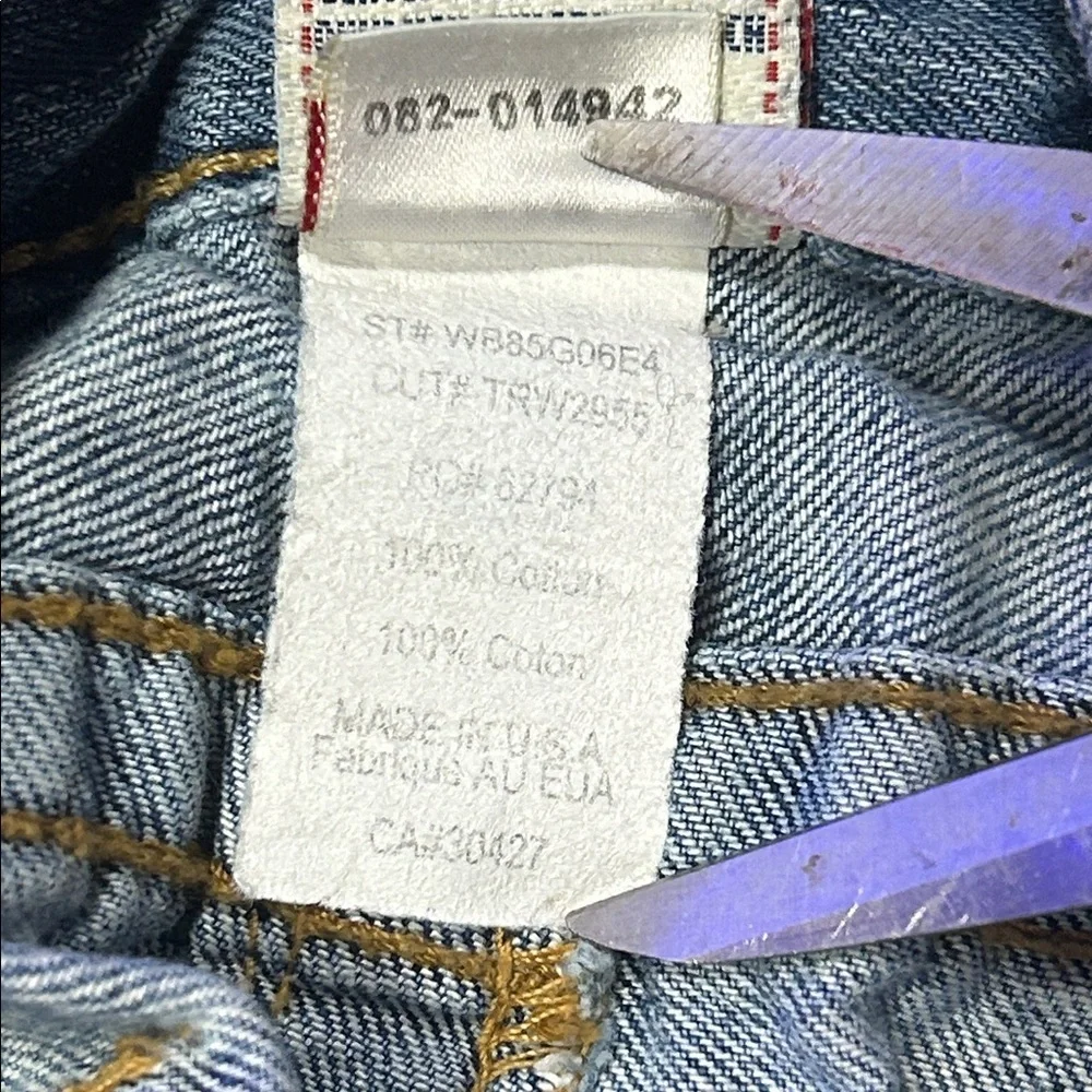 Vintage True Religion Y2K USA Made Raw Hem Blue Distressed Denim Mini Skirt | 31